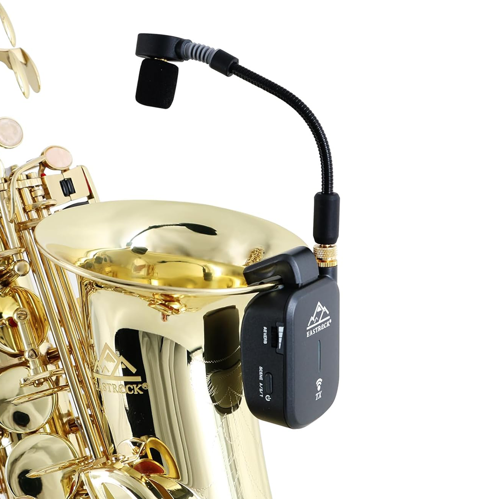 MICROFONO INALAMBRICO EASTROCK, DINAMICO, PARA INSTRUMENTOS DE VIENTOS (SAXOFON, TROMPETA), UHF/BT