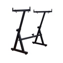 PEDESTAL PARA MULTIFUNCIONAL GOLIAT, TIPO Z, AJUSTABLE A TECLADOS, TORNAMESAS, MEZCLADORAS, METALICO GRIS