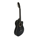 GUITARRA ELECTROCLASICA VALENCIANA, DE 39". CURTAWAY, COLOR NEGRO MATE