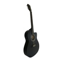 GUITARRA ELECTRO-ACUSTICA VALENCIANA, SLIM DE 39", CURTAWAY, COLOR NEGRO MATE