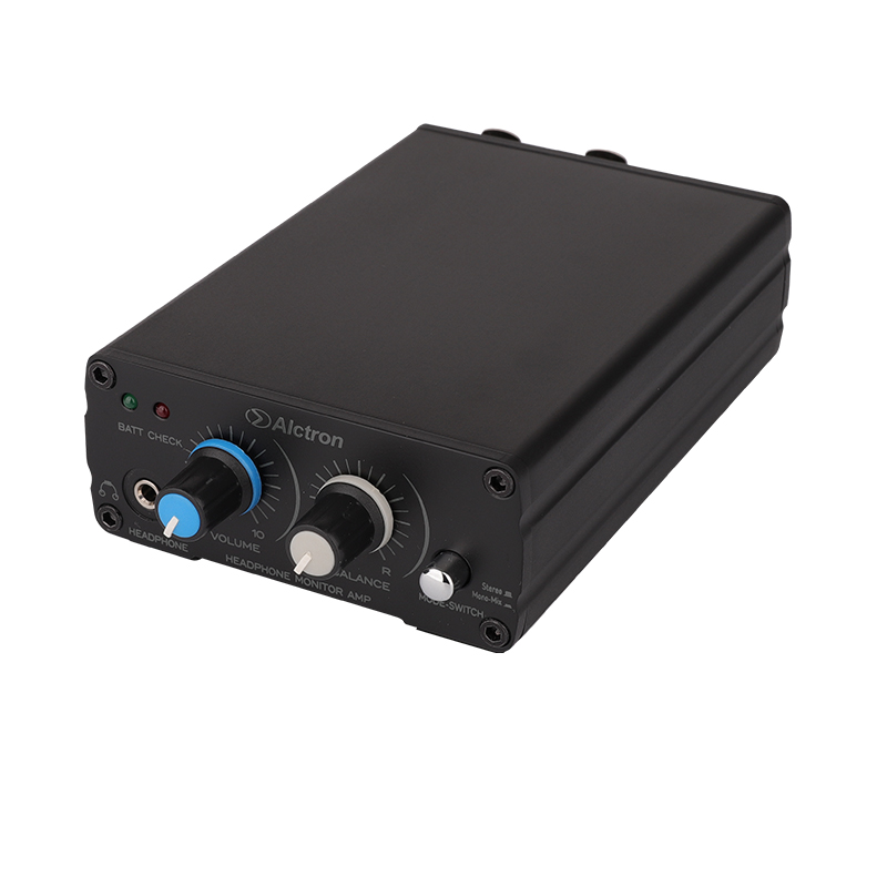 AMPLIFICADOR DE MONITOREO PERSONAL ALCTRON, ACTIVO 9V, CONECTOR DOBLE HIBRIDO
