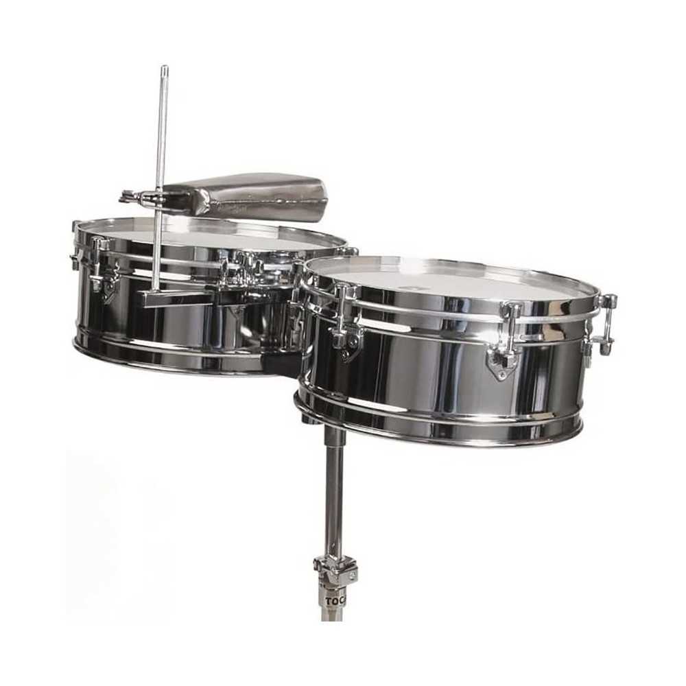 SET DE TIMBALES AP, CROMADO, 13 X 14 X INCLUYE PEDESTAL (NO INCLUYE CCENCERRO)