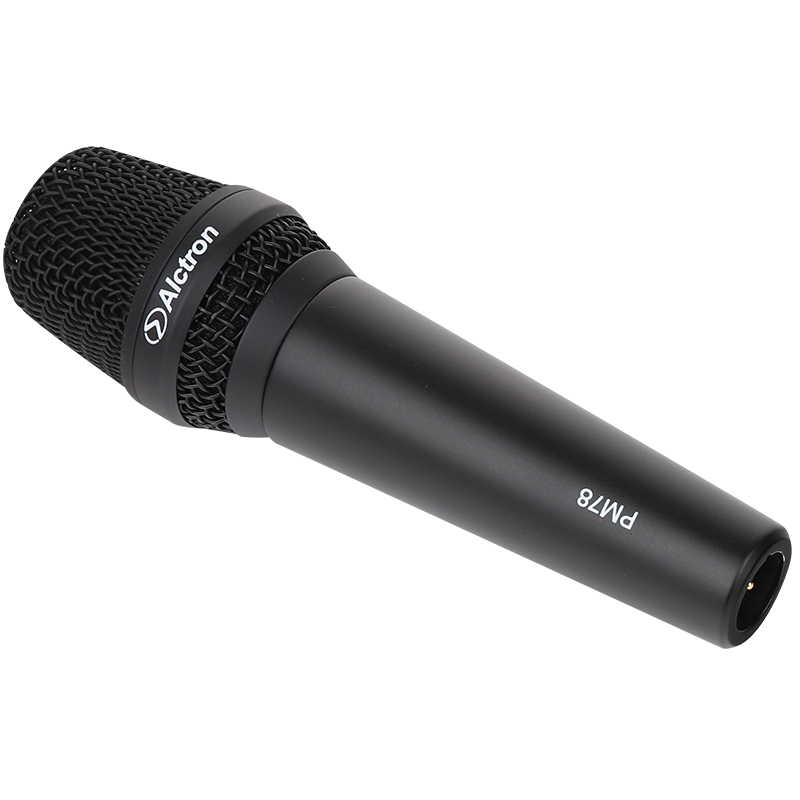 MICROFONO CONDENSADO ELECTRET, ALCTRON, DE MANO, PARA USO EN VIVO O EN ESTUDIO, ALTA GAMA, CARDIOIDE, 20 Hz-20 kHz, 150 dB SPL MAX, SUPER ROBUSTO, COLOR NEGRO