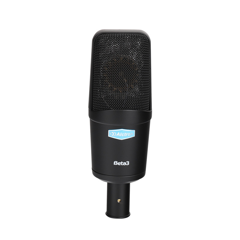 MICROFONO DE CONDENSADOR FET ALCTRON, DE GRAN DIAFRAMA 34MM, CON SOPORTE DE ORO, 20 Hz-20 kHz, CON CORTE DE BAJOS Y SENSIBILIDAD