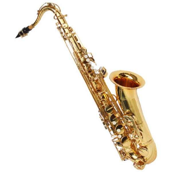 SAXOFÓN TENOR ADARA, DORADO, CON ESTUCHE Y ACCESORIOS