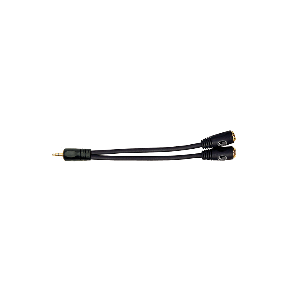 CABLE (Y) D'ADDARIO, (PARA MUSICA) TRS 1/8 MACHO - 2x TS 1/8 HEMBRA, CAPA LISO NEGRO