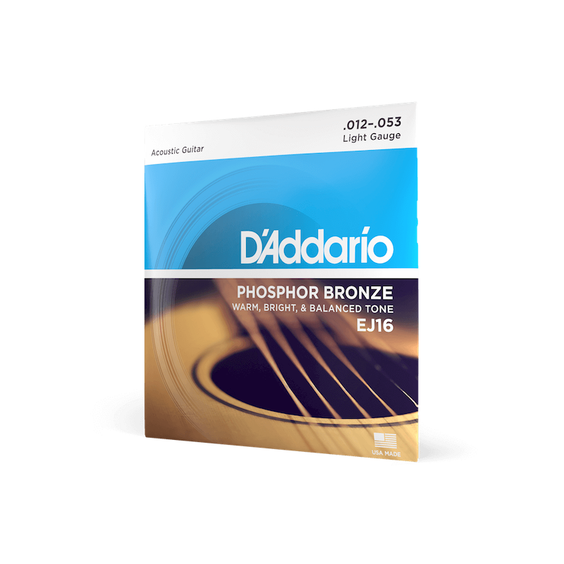SET DE CUERDAS D´ADDARIO, PARA GUITARRA ACUSTICA, METAL, CALIBRE .12/53 PHOSPHORE, BRONZE, LIGHT