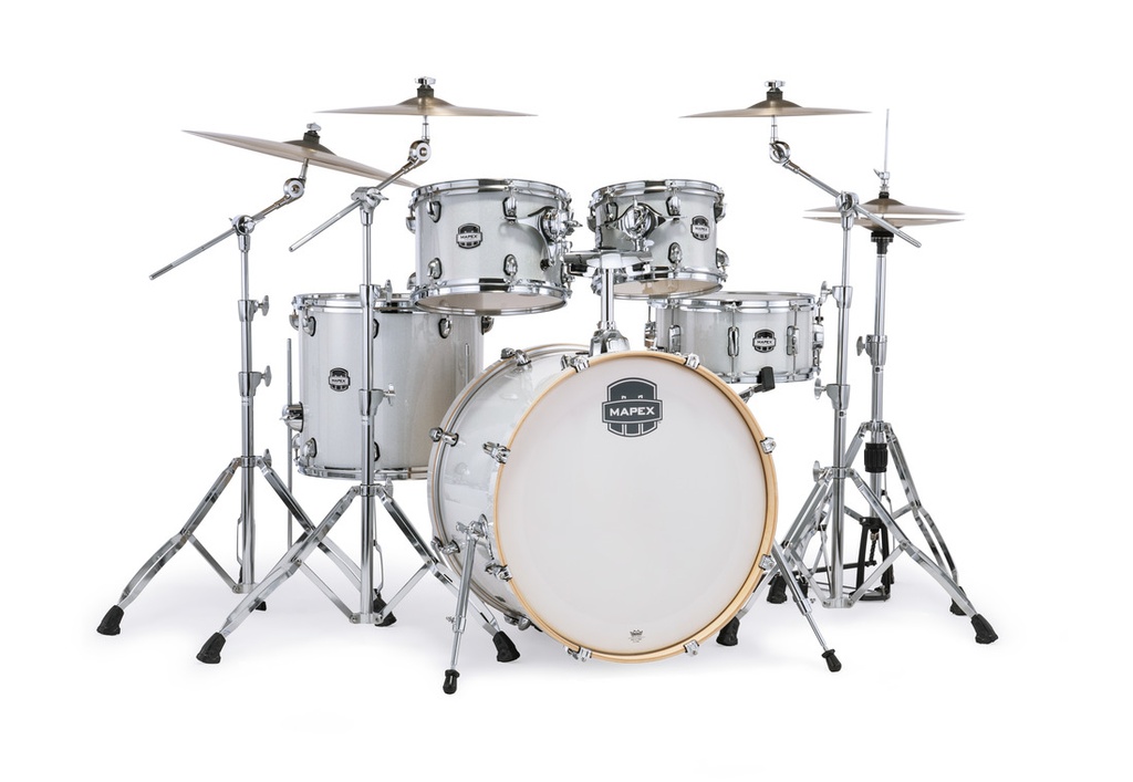 BATERIA ACUSTICA MAPEX, SERIE MARS, 5PCS, COLOR BRILLO DE DIAMANTE (DT), MEDIDAS: 22", 10", 12", 16", 14"X6.5"