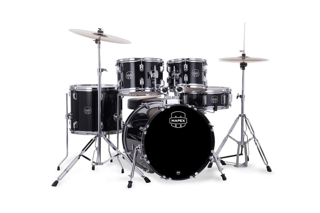BATERIA ACUSTICA MAPEX, SERIE COMET, 5PCS, DARK BLACK (IB), MEDIDAS: 20", 10", 12", 14", 14"