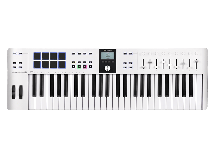 CONTROLADOR MIDI UNIVERSAL, ARTURIA, KEYLAB ESSENTIAL MK3 WH, 49 TECLAS, COLOR BLANCO.