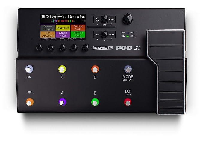 PROCESADOR MULTI-EFECTOS LINE 6, PARA GUITARRA SERIE POD GO, 300 BANCOS, 270 MODELOS DE AMPLIFICADORES, IR NATIVOS Y DE TERCEROS, PEDAL DE EXPRESIÓN INTEGRADO.