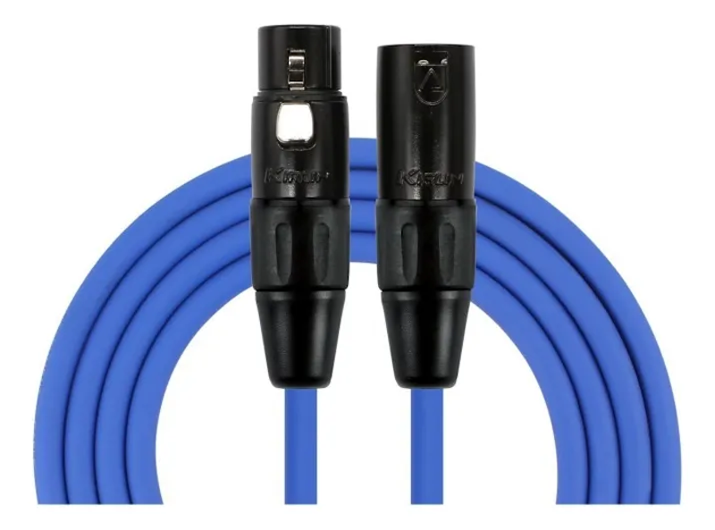 CABLE PARA MICROFONO KIRLIN, XLR MACHO - XLR HEMBRA, CAPA LISO AZUL, 10 METROS