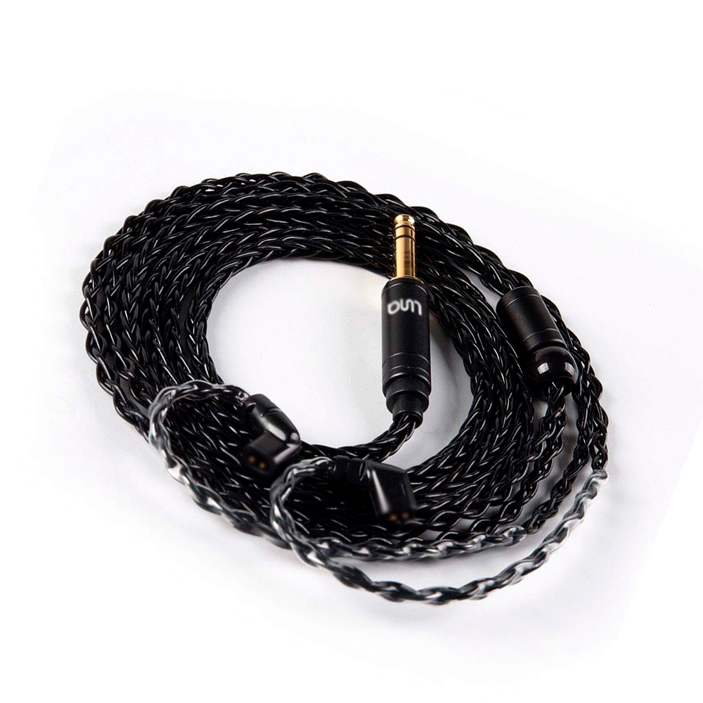 CABLE PROFESIONAL PARA IN-EARS LUNA, SERIE OTTO, TRENZADO, 8 NUCLEOS, 160 CM, COLOR NEGRO