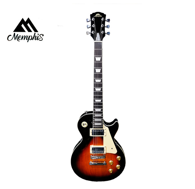 GUITARRA ELECTRICA MEMPHIS, TIPO LES PAUL, COLOR SUNBURST, INCLUYE ESTUCHE