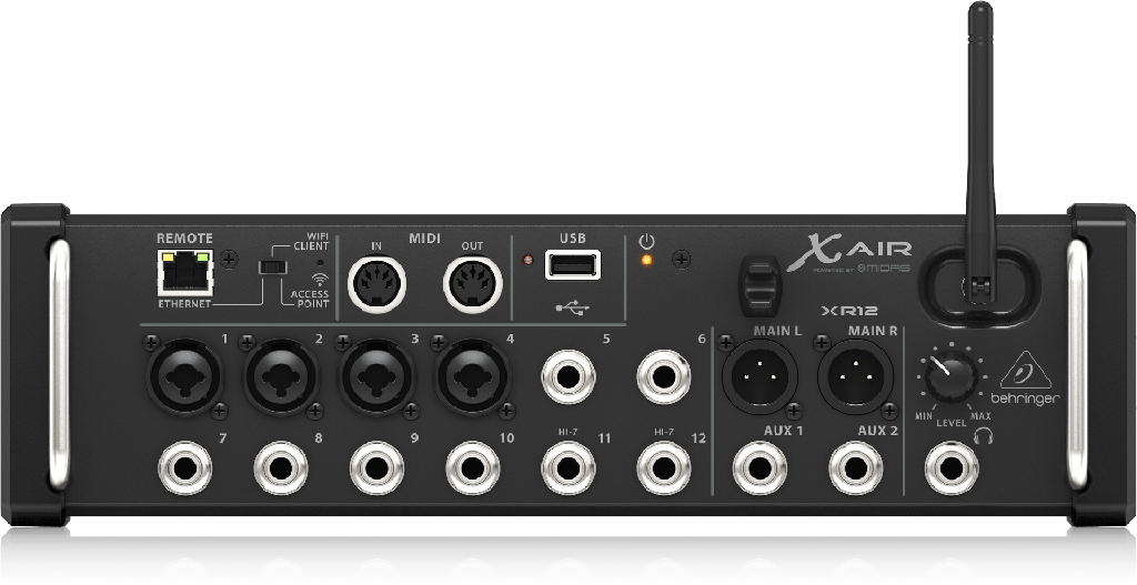 MEZCLADORA DIGITAL DE RACK BEHRINGER, SERIE X AIR, 4 ENTRADAS XLR, 8 LINE IN PLUG, MODULO WIFI INTEGRADO