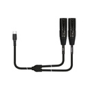 CABLE (Y) KIRLIN, (PARA MUSICA) USB C - 2x XLR MACHO (TIP-RING), CAPA LISO NEGRO, 3 METROS