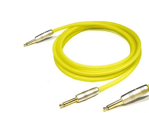 CABLE PARA INSTRUMENTO, TS 1/4 MACHO A TS 1/4 MACHO, 6 METROS, AMARILLO FLOURESCENTE