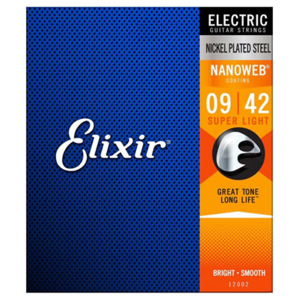 SET DE CUERDAS ELIXIR, PARA GUITARRA ELECTRICA, CALIBRE 09 - 42, NANOWEB