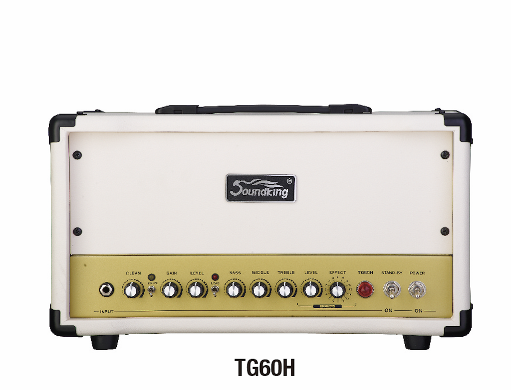 AMPLIFICADOR PARA GUITARRA SOUNDKING, (CABEZAL) 60W RMS, 2XTUBOS 6L6GC, 12AX7 PREAMP, OVER/LEAD SWITCH, EQ DE 3 BANDAS, DSP FX, 4/8/6 OHM