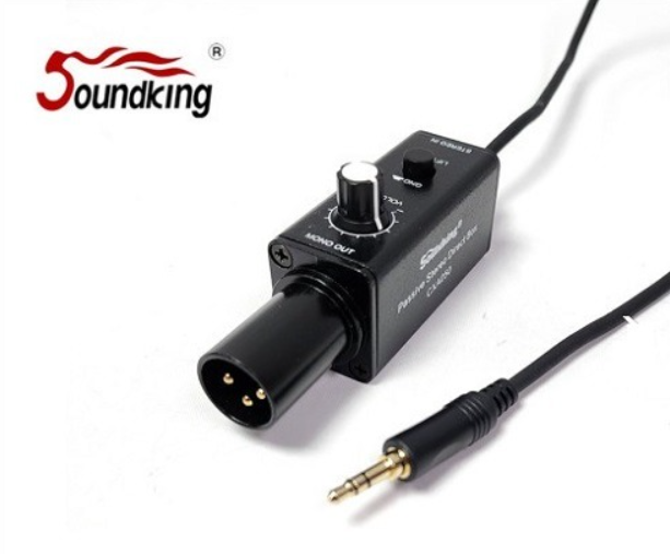 CAJA DIRECTA PASIVA SOUNDKING, PARA LAPTOP O TELEFONO, 3.55MM A XLR