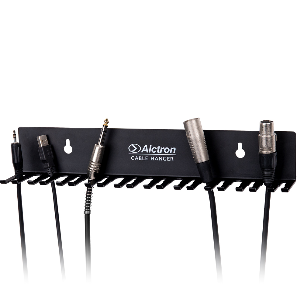 COLGADOR DE CABLES ALCTRON, PARA INSTALACION EN PARED, 19 ESPACIOS, COLOR NEGRO