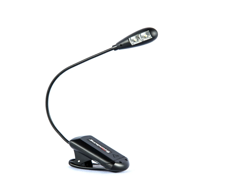 LAMPARA LED PARA PARTITURAS SOUNDKING, FLEXIBLE, OPERADO POR BATERIA, COLOR NEGRO