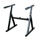 PEDESTAL PARA TECLADO SOUNDKING, BARRA CUADRADA, ESTILO Z CON REFUERZO TRASERO, AJUSTABLE, COLOR NEGRO