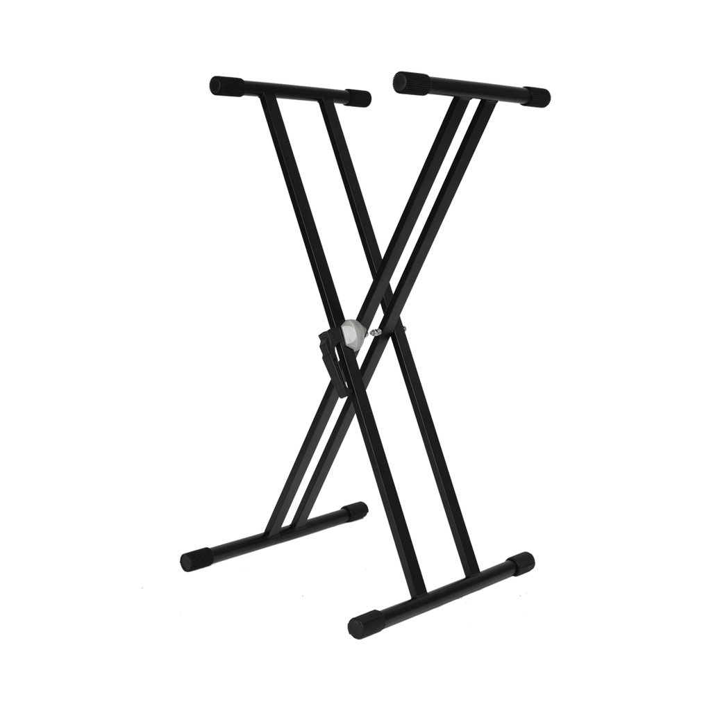 PEDESTAL PARA TECLADO SOUNDKING, DOBLE BARRA, ESTILO X, AJUSTABLE, COLOR NEGRO