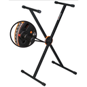 PEDESTAL PARA TECLADO SOUNDKING, ESTILO X, ELEGANTE Y ROBUSTO, AJUSTABLE, COLOR NEGRO