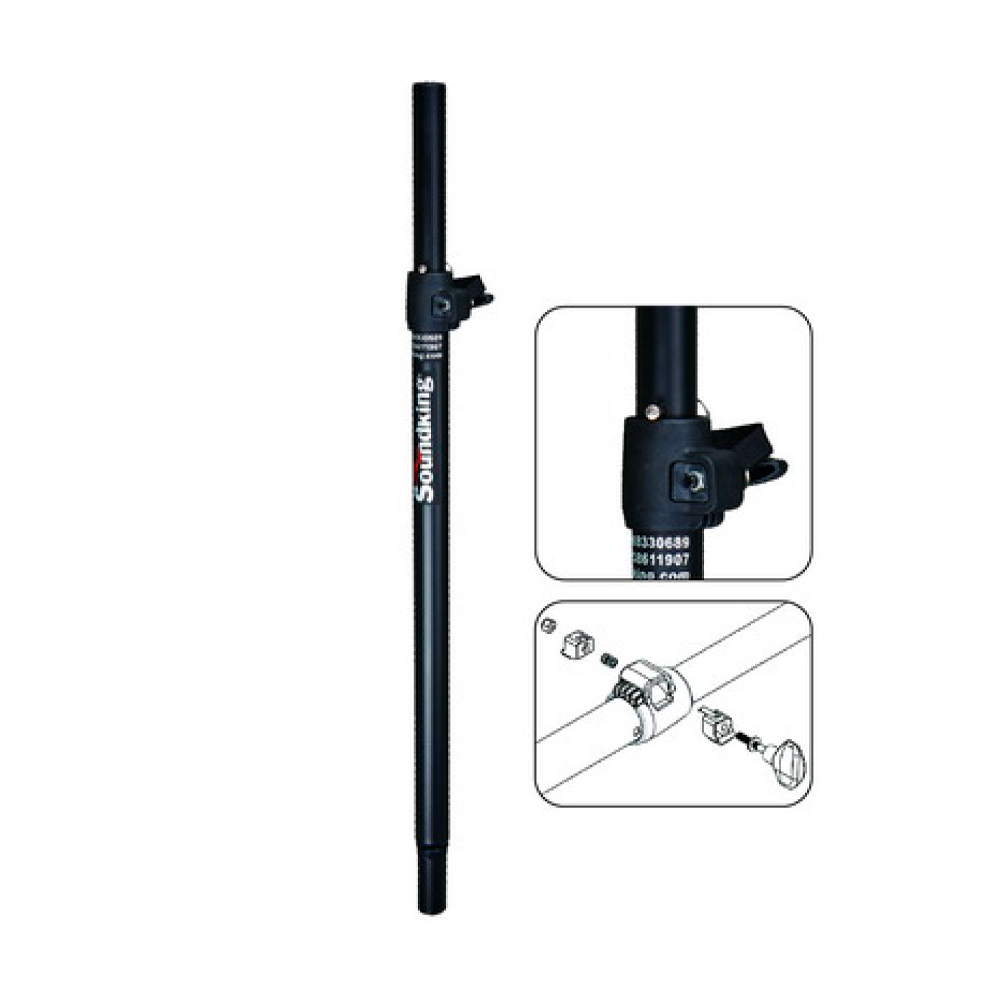 POLE SOUNDKING, PARA ALTAVOZ, PARA SOCKET 35MM, SOPORTA HASTA 50KG, COLOR NEGRO