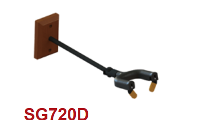 SOPORTE DE GUITARRA PARA PARED SOUNDKING, CON SISTEMA DE AUTO-AGARRE, BASE DE MADERA, EXTENSIBLE, COLOR NEGRO