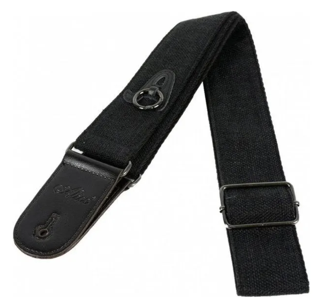 CINCHO ALICE, DE ALGODÓN Y CUERO, PARA GUITARRA/BAJO, NEGRO