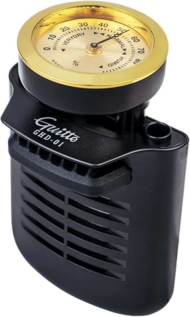 HUMIDIFICADOR GUITTO, INCORPORA HIGROMETRO PARA DETERMINAR LA HUMEDAD DEL AIRE ATMOSFERICO, BASE NEGRO.