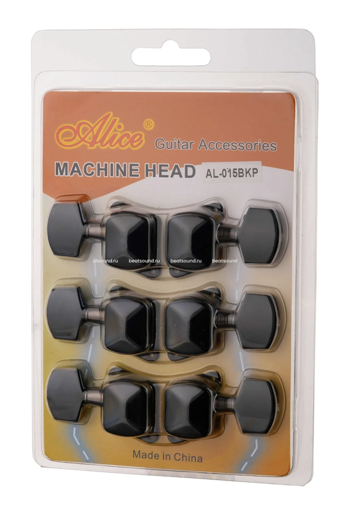 SET DE CLAVIJAS ALICE, METAL, PARA GUITARRA ACUSTICA, COLOR NEGRO