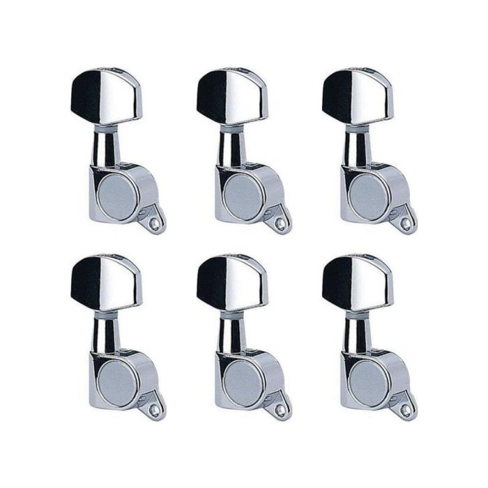 SET DE CLAVIJAS RONSANI, 6 UNIDADES, METAL, PARA GUITARRA ELECTRICA, CROMADO, TIPO STRAT