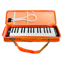 FLAUTA MELODICA SUPERIOR, 32 NOTAS, NARANJA Y NEGRO, CON FUNDA
