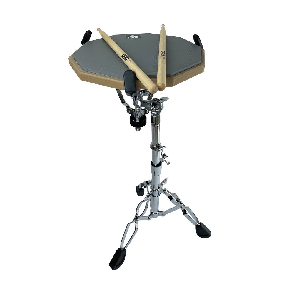 PAD PRACTICADOR DVD, DE 10"SOPORTE, ESTUCHE Y BAQUETAS
