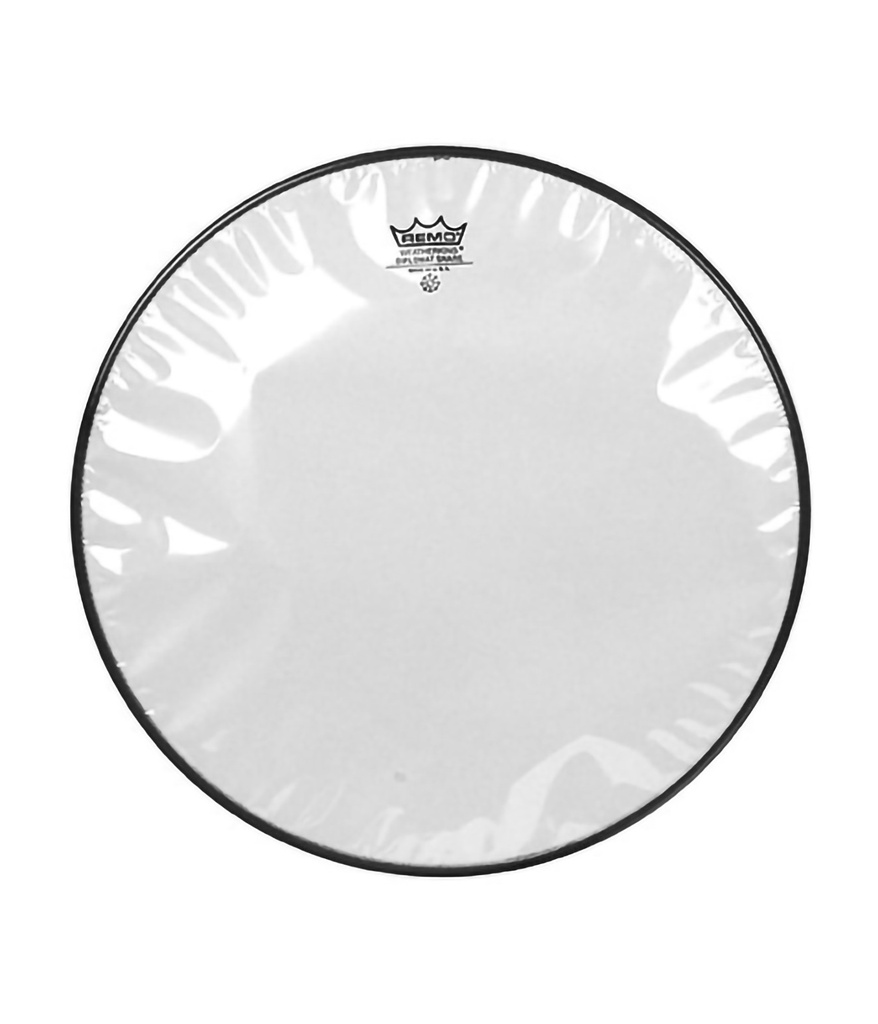 PARCHE INFERIOR REMO, PARA TAMBOR DE 14, SERIE AMBASSADOR CLEAR BORDONERO, TRANSPARENTE.