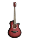 GUITARRA ACUSTICA VALENCIANA, 40, RUSTICO, ROJO SOMBREADO, CON FUNDA