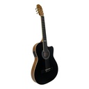 GUITARRA ELECTROCLASICA VALENCIANA, DE 39". CURTAWAY, SLIM, NEGRO MATE