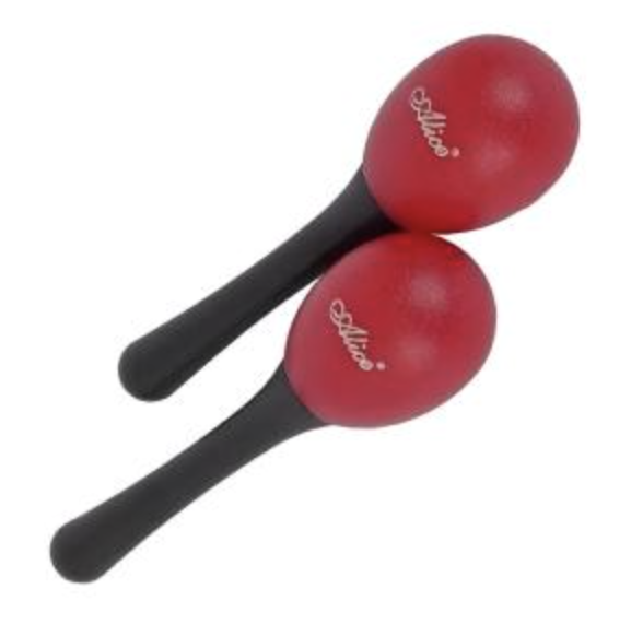 MARACAS BOCHELI, PLASTICO ABS, 14CM, SONIDO SOFT, ROJO