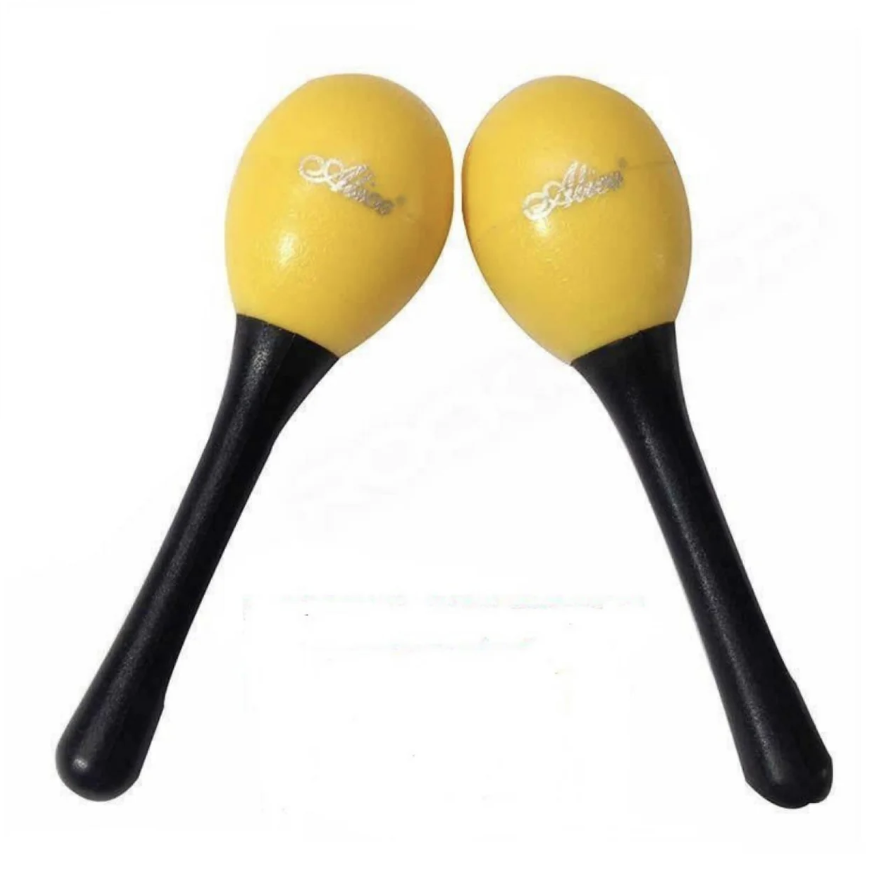 MARACAS BOCHELI, PLASTICO ABS, 14CM, SONIDO SOFT, AMARILLO