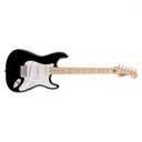 GUITARRA ELECTRICA FENDER, SERIE SQUIER , STRATOCASTER, COLOR NEGRO, TAPA BLANCA.