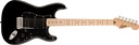 GUITARRA ELECTRICA FENDER, SERIE SQUIER , STRATOCASTER, COLOR NEGRO, TAPA BLANCA