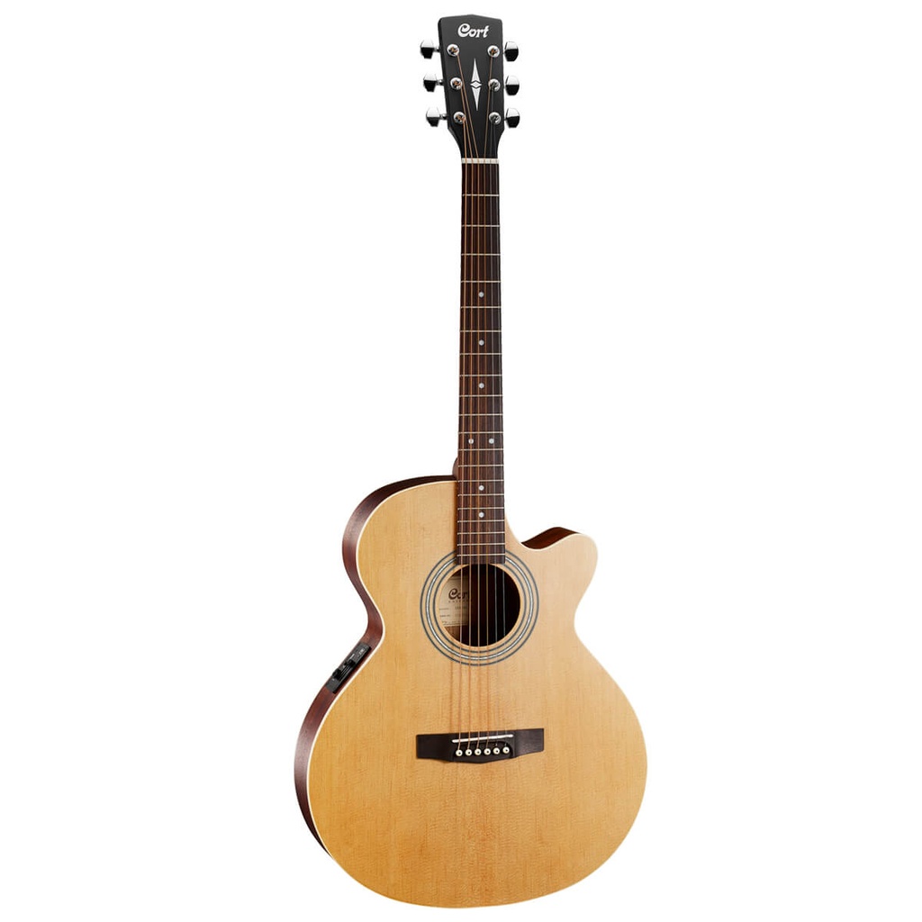GUITARRA ELECTROACUSTICA CORT, OPER PORE (PORO ABIERTO) MADERA CAOBA, ABETO, CUERPO DELGADO, CUTWAY