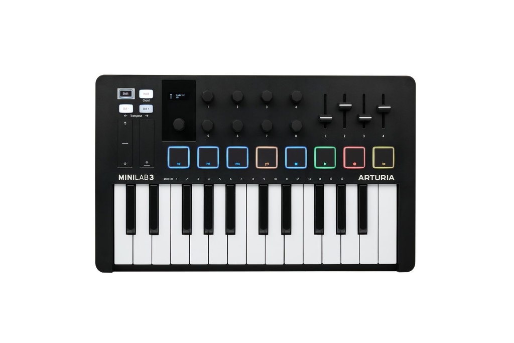 CONTROLADOR UNIVERSAL MIDI, ARTURIA, MINILAB 3 BK EDITION, 25 TECLAS, COLOR NEGRO.