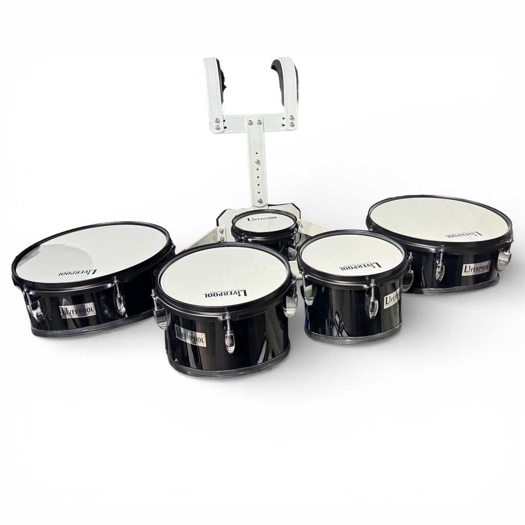 QUINTUPLE LIVERPOOL, PARA MARCHA, MULTITENOR DE 5 TAMBORES, COLOR NEGRO