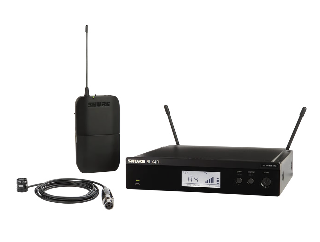 MICROFONO INALAMBRICO DE SOLAPA SHURE, CONDENSADO, CARDIOIDE, ALCANCE DE 100mt, 12 CANALES UHF