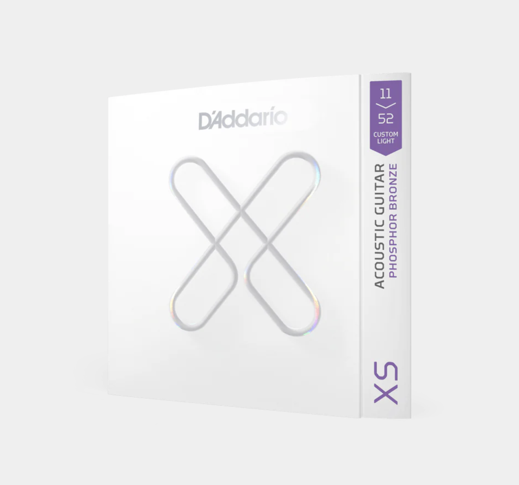 SET DE CUERDAS D´ADDARIO, PARA GUITARRA ACUSTICA, SERIE XS, METALICO, CALIBRE 010/052, PHOSPHOR BRONZE, CON LIGERO REVESTIMIENTO