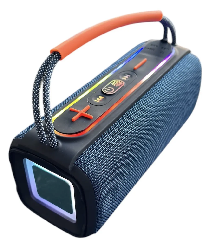 BOCINA CHARGE 8, BATERIA RECARGABLE, BLUETOOTH/FM/USB/AUX/SD/WIRLESS TWS, 5HRS DE REPRODUCCIÓN, RGB LED, NEGRO